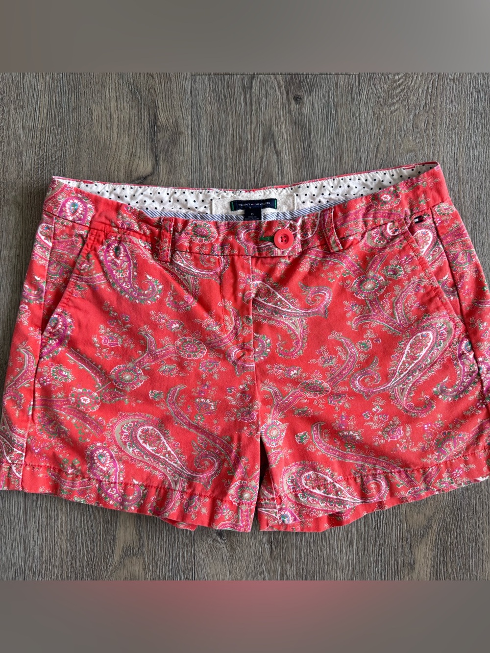 Tommy Hilfiger Coral Paisley Cotton Blend Women’s Shorts 10